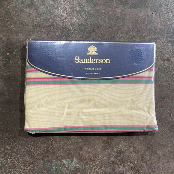 Vintage Sanderson Draycot Place Style Twin Flat Sheet - Picture 1 of 7